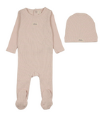 Lilette Striped Bebe Footie & Hat Set