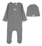 Lilette Striped Bebe Footie & Hat Set