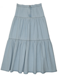 Lil Legs Denim Tiered Maxi Skirt