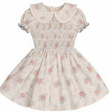 Belati Floral Smocked Dress Short Sleeves