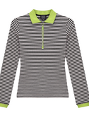 BuHu Stripe Rib Zipper Henley Tee