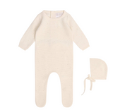 Mi Amour Elegant Eyelet Knit Footie & Hat
