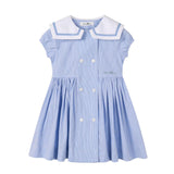 Nou Nelle Striped Double Breasted Dress Short Sleeve