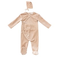 Kipp Pointelle Velour Footie & Bonnet