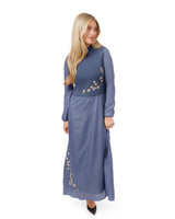 Donna Bella Embroidered Dress w Knit Vest Overlay