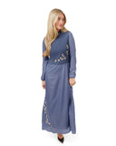 Donna Bella Embroidered Dress w Knit Vest Overlay