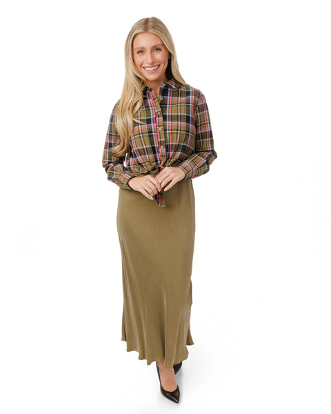 English Plaid Blouse over Jumper
