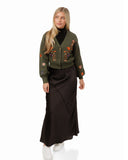 English Vneck Cardigan w Cognac Embroidery