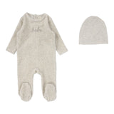 Lilette Velour Bebe Footie & Hat Set