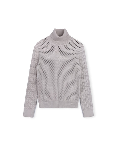 Tweed Diamond Knit Turtleneck