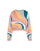 Tweed Colorful Knit Swirl Sweater