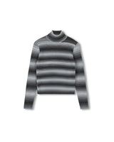 Slate Striped Knit Turtleneck