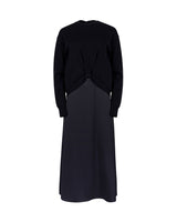 Portrait Knit and Silk Dress