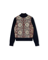 Beige Center Printed Knit Turtleneck