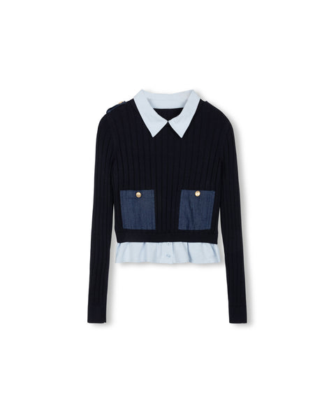 Tweed Crop Sweater and Blouse Top