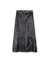 Slate Creased Effect Leather Skirt