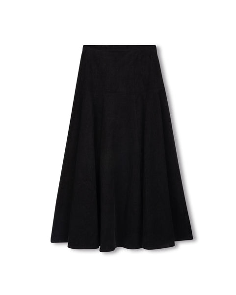 Beige Corduroy Yolk Skirt