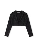Georgette Knit Embroidered Crop Blazer