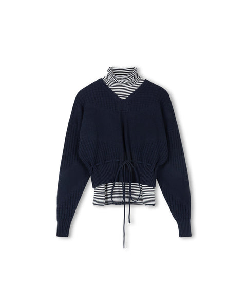 Slate Open Neck Sweater w/ Turtleneck