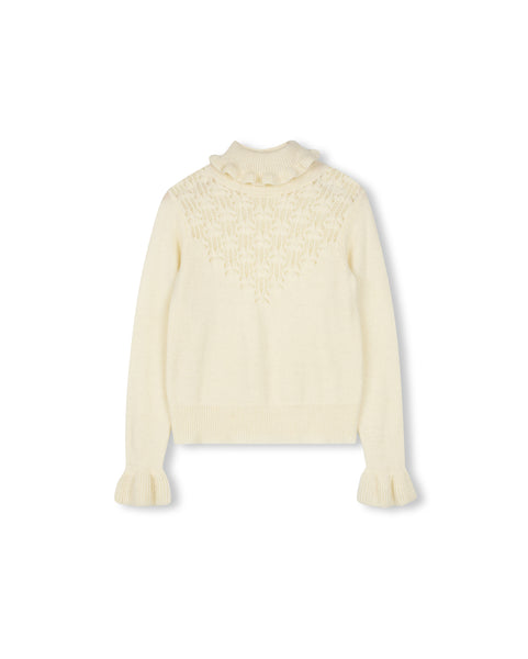 Gemma Albreight Pointelle Roll Neck Sweater