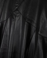 Story Rounded Cross Over Seam Leather Skirt