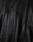 Story Rounded Cross Over Seam Leather Skirt