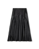 Story Rounded Cross Over Seam Leather Skirt