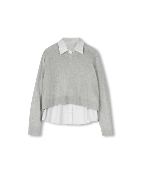 Shift Knit Vneck Seam Sweater