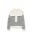 Beige Stripe Cotton Sweater
