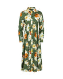 Georgette Poplin Pleated Waist Dress