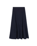 Slate Denim Panel Belted Skirt