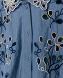 Modelle Chambray Denim Embroidered Button Down