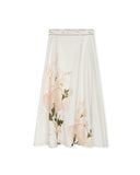 Georgette Gardenia Midi Skirt