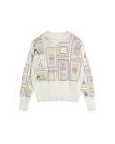 Slate Embroidered Design Crew Neck