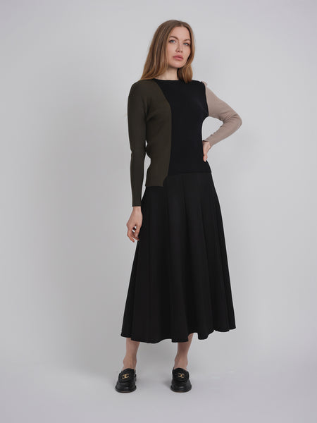 Midi Panel Ponte Skirt