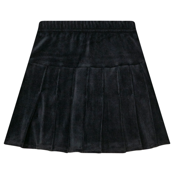 Space Grey Velour Pleated Skirt