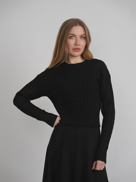 BuHu Crop Cable Sweater