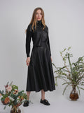 Versatile Panel Leather Skirt