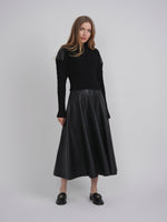 Versatile Panel Leather Skirt