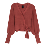 Spades Knit Wrap Crop Cardigan