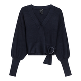 Spades Knit Wrap Crop Cardigan