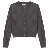 Birt UK Checked Knit Crop Cardigan