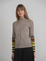 QEW Turtle Neck Cable Combo Sweater