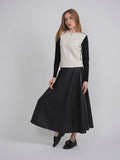 Versatile Panel Leather Skirt