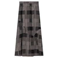 Noni Plaid Midi Skirt