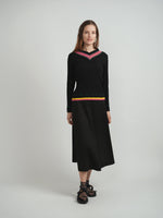Diciannove Contrast Color Vneck Top