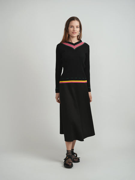 Diciannove Contrast Color Vneck Top