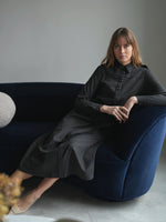 Midi Wool Shirt Dress