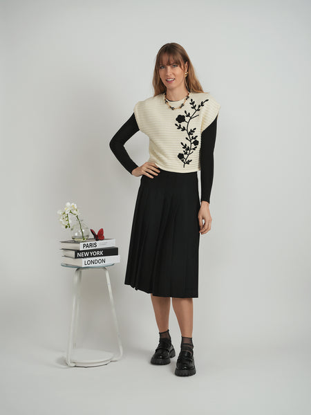 Vivid Floral Applique Vest
