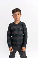 Charlotte & George Textured Knit Vneck Sweater